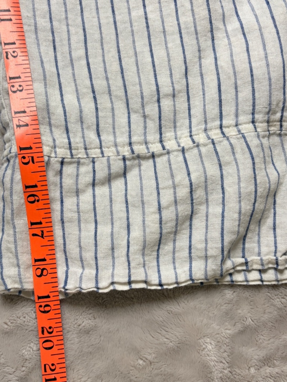 FLAX Linen Capri Pants Womens M Striped Wide Leg Elastic Waist Beach Coastal - Picture 7 of 9